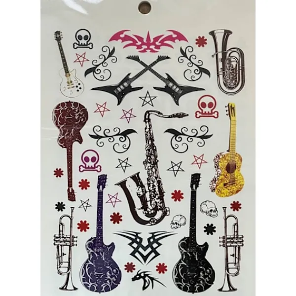 Novia 6 st Ark Temporära Tatueringar / Fake Tattoo Sticker - Ros / Fjäril / Rock / Bokstäver> Smink