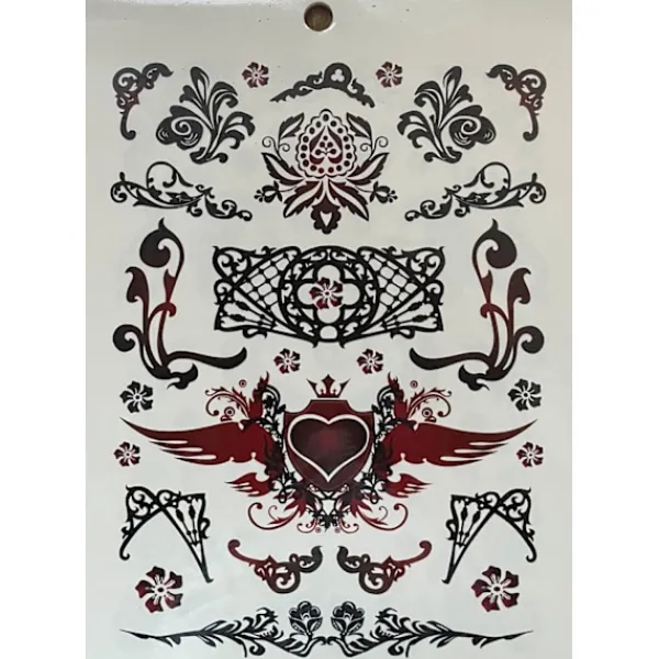 Novia 6 st Ark Temporära Tatueringar / Fake Tattoo Sticker - Ros / Fjäril / Rock / Bokstäver> Smink