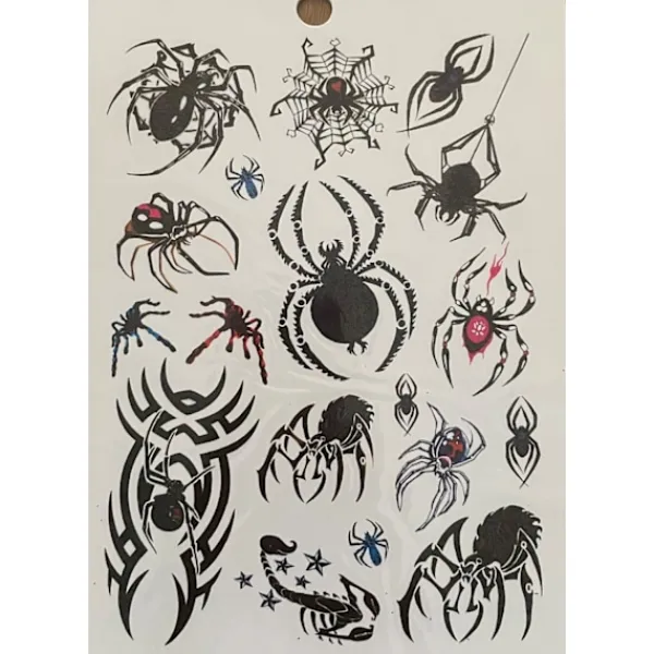 Novia 6 st Ark Temporära Tatueringar / Fake Tattoo Sticker - Spindel / Ödla / Fjäril> Smink