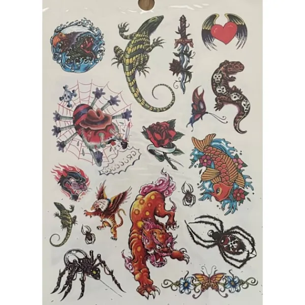 Novia 6 st Ark Temporära Tatueringar / Fake Tattoo Sticker - Spindel / Ödla / Fjäril> Smink