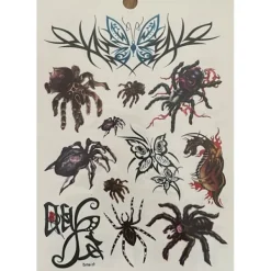 Novia 6 st Ark Temporära Tatueringar / Fake Tattoo Sticker - Spindel / Ödla / Fjäril><noscript><img width=