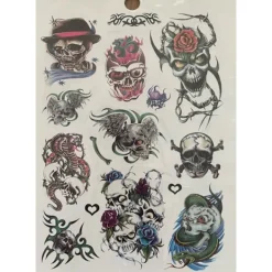 Novia 6 st Ark Temporära Tatueringar / Fake Tattoo Sticker - Döskalle / Dödskalle / Skull> Smink