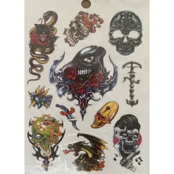 Novia 6 st Ark Temporära Tatueringar / Fake Tattoo Sticker - Döskalle / Dödskalle / Skull><noscript><img width=