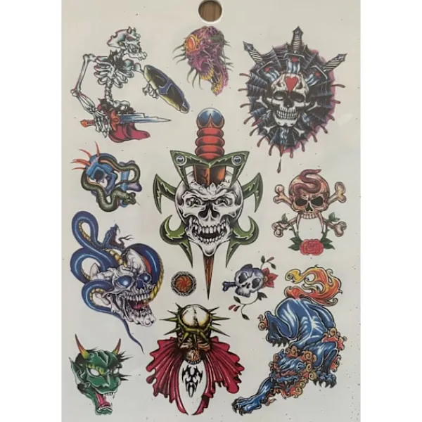 Novia 6 st Ark Temporära Tatueringar / Fake Tattoo Sticker - Döskalle / Dödskalle / Skull> Smink