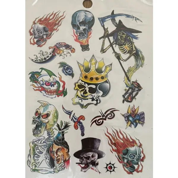 Novia 6 st Ark Temporära Tatueringar / Fake Tattoo Sticker - Döskalle / Dödskalle / Skull> Smink