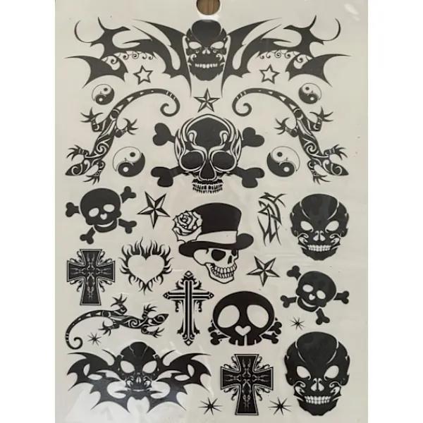 Novia 6 st Ark Temporära Tatueringar / Fake Tattoo Sticker - Döskalle / Dödskalle / Skull> Smink