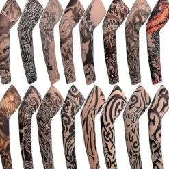 8 st Armblommor Armtatuering Män och Kvinnor Sommarsolskydd Armärmar Slumpmässiga Färger><noscript><img width=