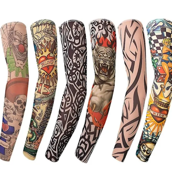6 st Art Arm Fake Tattoo Sleeves Cover för Unisex Party Cool Man Woman Fashion Tattoos & Body Art Tillfällig Vattentät> Smink