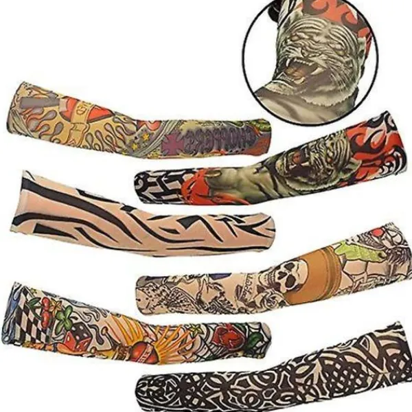 6 st Art Arm Fake Tattoo Sleeves Cover för Unisex Party Cool Man Woman Fashion Tattoos & Body Art Tillfällig Vattentät> Smink