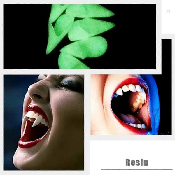 12 st Cosplay Huggtänder Vampyrtänder Halloweenfest Låtsaständer Vampyrtänder Rekvisita Maskerad Tillbehör> Tillbehör