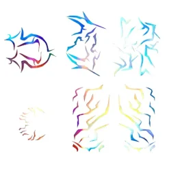 8 st Demon Hunter Girls Group COS Lila Tatuering Klistermärke Demon Herrgrupp Vattentät Randig Temporär Tatuering Klistermärke Set> Smink