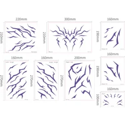 8 st Demon Hunter Girls Group COS Lila Tatuering Klistermärke Demon Herrgrupp Vattentät Randig Temporär Tatuering Klistermärke Set> Smink