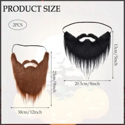 2 st Fake Skägg, Falska Skägg Och Mustascher, Falskt Skägg Justerbart Elastiskt Rep för Fest Cosplay Tillbehör för Festival Party Kostymdekorationer | Fyndiq> Tillbehör