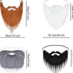 FMYSJ 4 st Falska Skägg Roliga Låtsasmustascher Falska Mustascher för Kostym Halloweenfest Tillbehör (FMY)><noscript><img width=