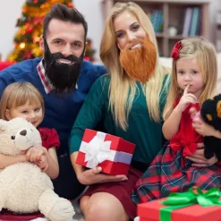 FMYSJ 4 st Falska Skägg Roliga Låtsasmustascher Falska Mustascher för Kostym Halloweenfest Tillbehör (FMY)><noscript><img width=