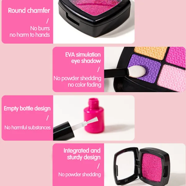 LBSS 11/21 st falska sminkleksaker för flickor Bärbara tvättbara sminkleksaker för små flickor> Smink