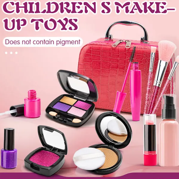 LBSS 11/21 st falska sminkleksaker för flickor Bärbara tvättbara sminkleksaker för små flickor> Smink