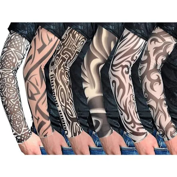 6 st falska tillfälliga tatueringsärmar Ny design Kroppskonst Armtillbehör> Smink