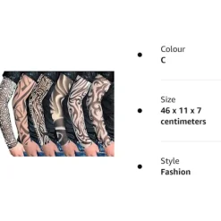 6 st falska tillfälliga tatueringsärmar Ny design Kroppskonst Armtillbehör> Smink