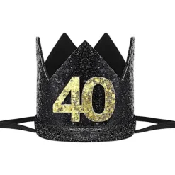 1 st Födelsedagshatt 40-årsdag Krona 40 Års Födelsedagsfest Dekoration Födelsedag Kronhatt> Huvudbonader