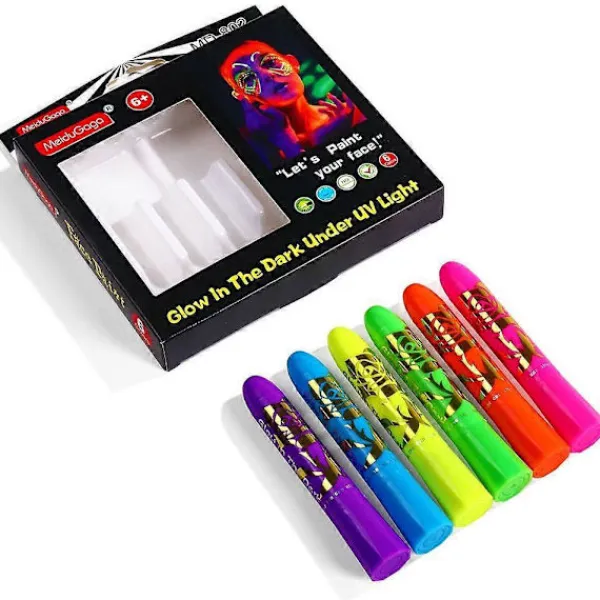 6 st Festival Ansiktsfärg Självlysande Kroppsmålning Professionell Ansiktsfärg> Smink