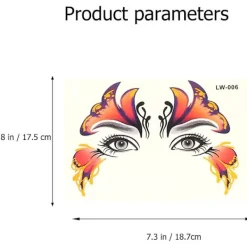 6 st festliga ansiktsögonkropp tillfälliga tatueringsklistermärken för att dekorera Halloween-fest> Smink
