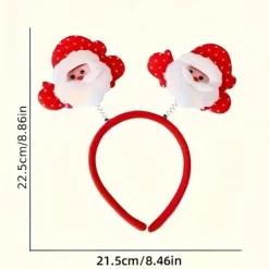 DAO 12 st Festliga Julpannband - Röda & Hårband i Plast med Tomte, Snögubbe & Renhorn, Perfekt för Juldekorationer, [DB] 12pcs><noscript><img width=