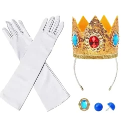6 st för flickor fest barn krona prinsessa peach mode handskar utklädnad dekoration, cosplay festdekorationer><noscript><img width=