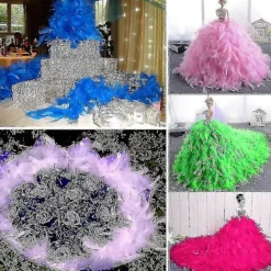 8 st. Färgade Fjäderboas, Dam & Flickor Klänning Boa, Mardi Gras Boa Kostymfest Tillbehör><noscript><img width=