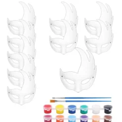 10 st färgläggnings svanmask, djur utklädningsmask DIY vit mask för maskerad, Halloween barn, rollspelsmask, maskerad> Masker