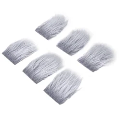 EURL 18 st Förklippta Tomteskägg Fluffig Grå Kostymfläta med Träpärlor DIY Hantverksdekorationer><noscript><img width=