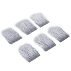 EURL 18 st Förklippta Tomteskägg Fluffig Grå Kostymfläta med Träpärlor DIY Hantverksdekorationer><noscript><img width=