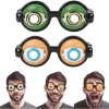 2 st Funny Glasses för Vuxna Galna Ögon Glas Googly Eye Glasses Vuxen Storlek Dumma Solglasögon Med Blinkande Ögonboll På> Tillbehör