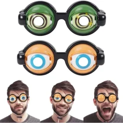 2 st Funny Glasses för Vuxna Galna Ögon Glas Googly Eye Glasses Vuxen Storlek Dumma Solglasögon Med Blinkande Ögonboll På> Tillbehör