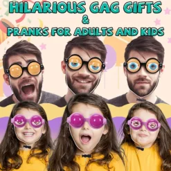 2 st Funny Glasses för Vuxna Galna Ögon Glas Googly Eye Glasses Vuxen Storlek Dumma Solglasögon Med Blinkande Ögonboll På><noscript><img width=