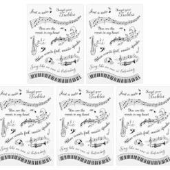 5 st Genomskinliga Stämplar Musikaliskt Symbolmönster DIY Transparenta Silikon Gummistämplar T1731> Smink