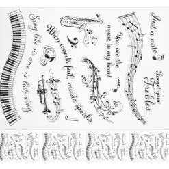 5 st Genomskinliga Stämplar Musikaliskt Symbolmönster DIY Transparenta Silikon Gummistämplar T1731><noscript><img width=