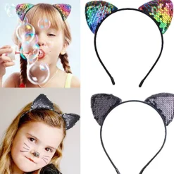 8 st Glitter Katthuvudband Halloween Maskerad Catwoman Hårband><noscript><img width=