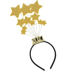 1 st Glitter Star Hårband Nyår Foto Prop Dekoration (33,5X11cm, Guld)> Huvudbonader