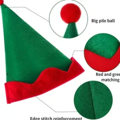 4 st Gröna Filttomteluvor Jultomteluva Julhelgfest> Huvudbonader