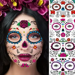 ATELA 4 st Halloween ansiktsklistermärken Halloween festklistermärke Prop Face Make Decal> Smink