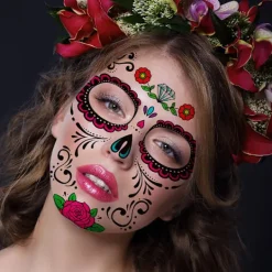 ATELA 4 st Halloween ansiktsklistermärken Halloween festklistermärke Prop Face Make Decal> Smink