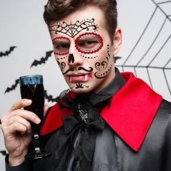 ATELA 4 st Halloween ansiktsklistermärken Halloween festklistermärke Prop Face Make Decal><noscript><img width=