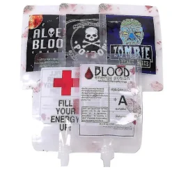 5 st Halloween Blod Dryck Påse 250ml Påsar Juice Påse Vampyr Plasma Dekor Rekvisita> Smink