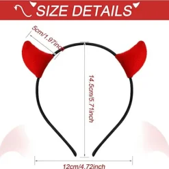 2 st Halloween Djävulshorn Huvudband Ängel Halo Röd Demon Öra Whit> Huvudbonader