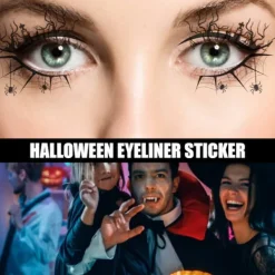 8 st Halloween Eyeliner Sticker Öga Tillfälliga Tatueringar Fladdermus Spindelväv Mönster><noscript><img width=