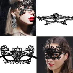 15 st Halloween Flexibla Spetsmasker Kvinnor Sexiga Ögonmasker för> Masker