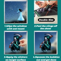 54 st Halloween Fönsterdekaler Halloween Fönsterdekaler Skelett> Smink