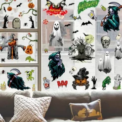 54 st Halloween Fönsterdekaler Halloween Fönsterdekaler Skelett><noscript><img width=