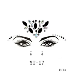 3 st Halloween Glow-in-the-Dark Ansiktsstenar Tatueringsdekal, cosplay (E)><noscript><img width=